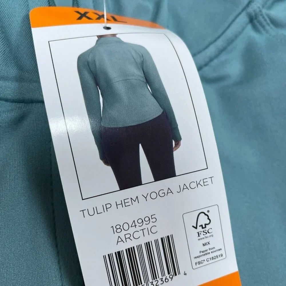 Jockey XXL Tulip Hem Yoga Jacket Arctic Blue Polyester/Spandex Womens NWT 6555 - Picture 4 of 7